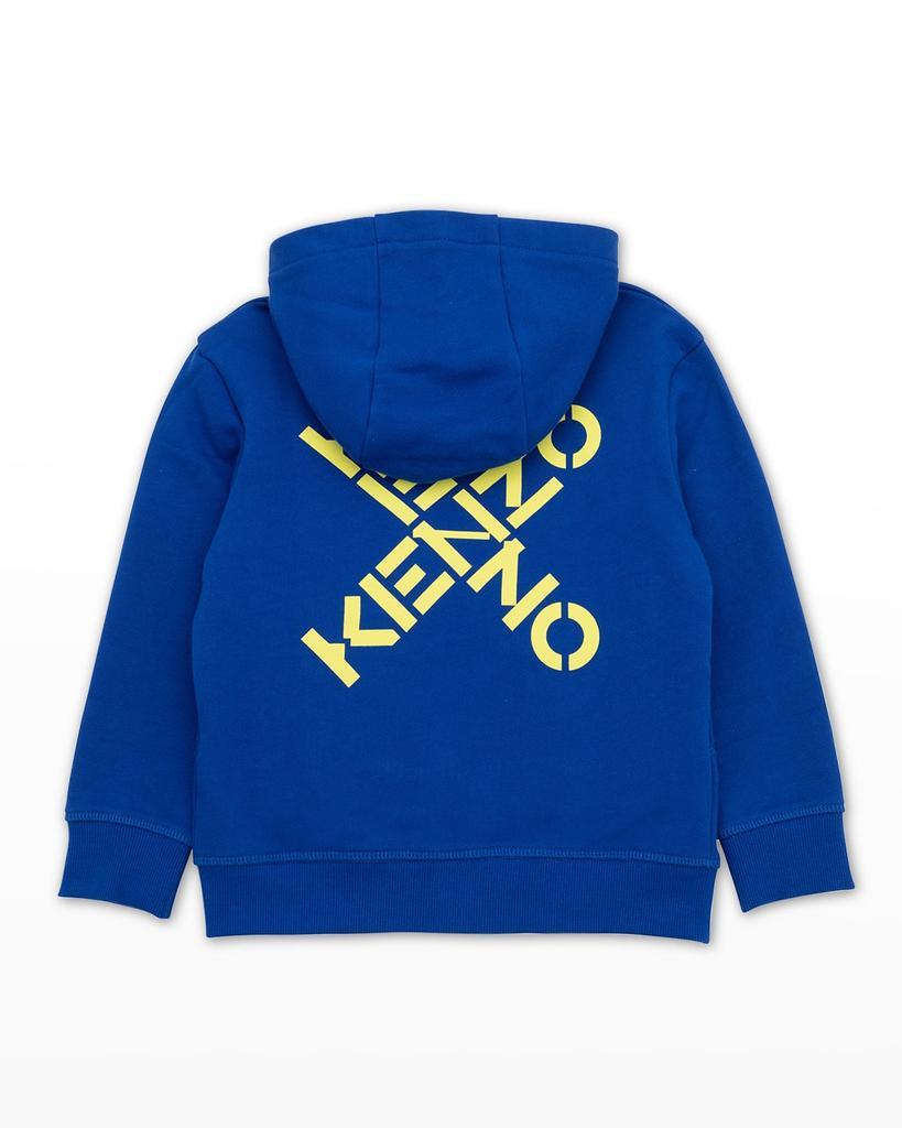商品Kenzo|Boy's Cross Logo Zip Up Hoodie, Sizes 4-5,价格¥704,第4张图片详细描述