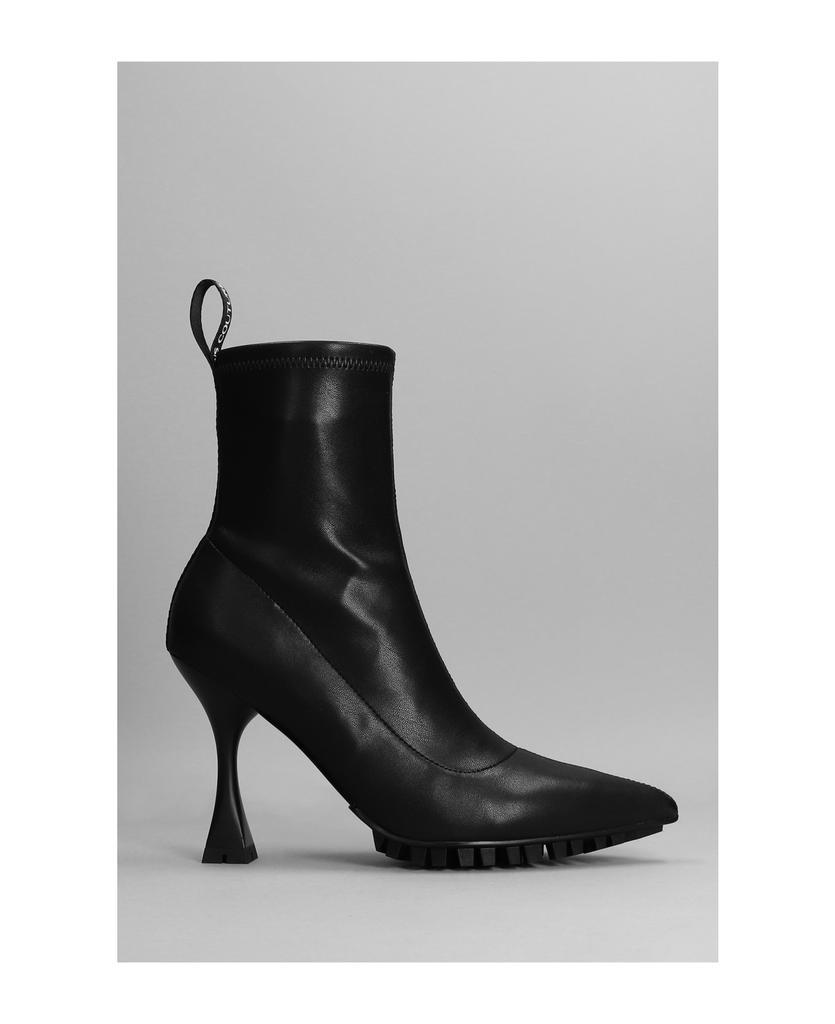 商品Versace|High Heels Ankle Boots In Black Synthetic Fibers,价格¥1849,第1张图片