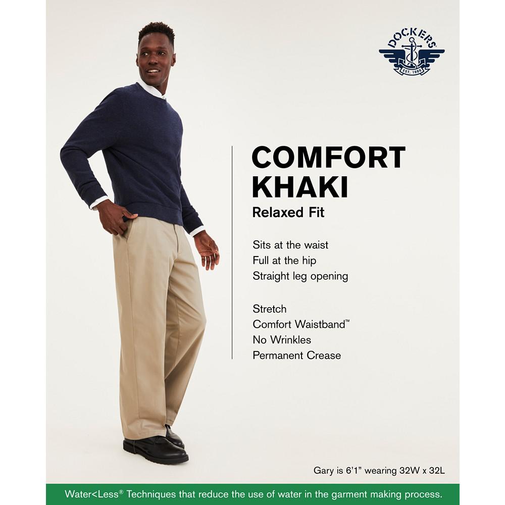 Men's Comfort Relaxed Fit Khaki Stretch Pants商品第3张图片规格展示