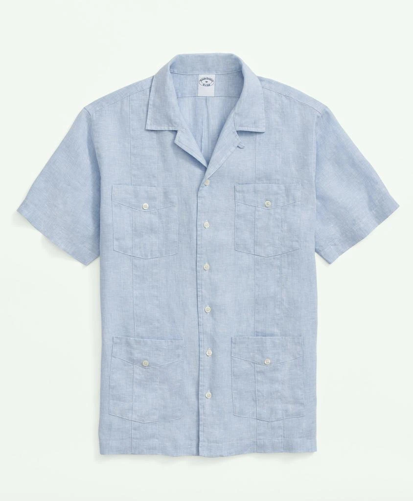 商品Brooks Brothers|Irish Linen Short Sleeve Guayabera Shirt,价格¥578,第1张图片