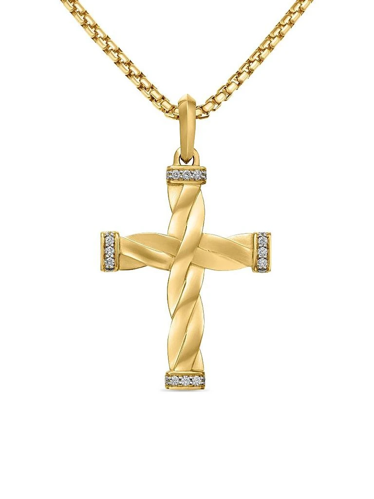 商品David Yurman|DY Helios™ Cross Pendant in 18K Yellow Gold, 48MM,价格¥28100,第1张图片