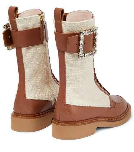商品Roger Vivier|Viv Rangers Strass皮革边饰及踝靴,价格¥21484,第3张图片详细描述