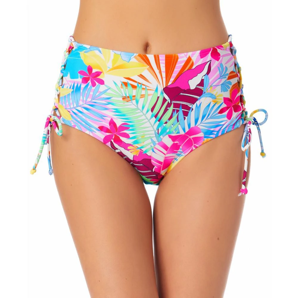 商品California Waves|Juniors' Printed Lace-Up High-Waist Bikini Bottoms, Created for Macy's,价格¥76,第1张图片