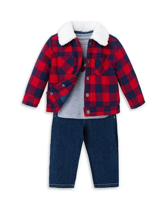 商品Little Me|Boys' Plaid Jacket, Elephant Tee & Jeans Set - Baby,价格¥305,第3张图片详细描述