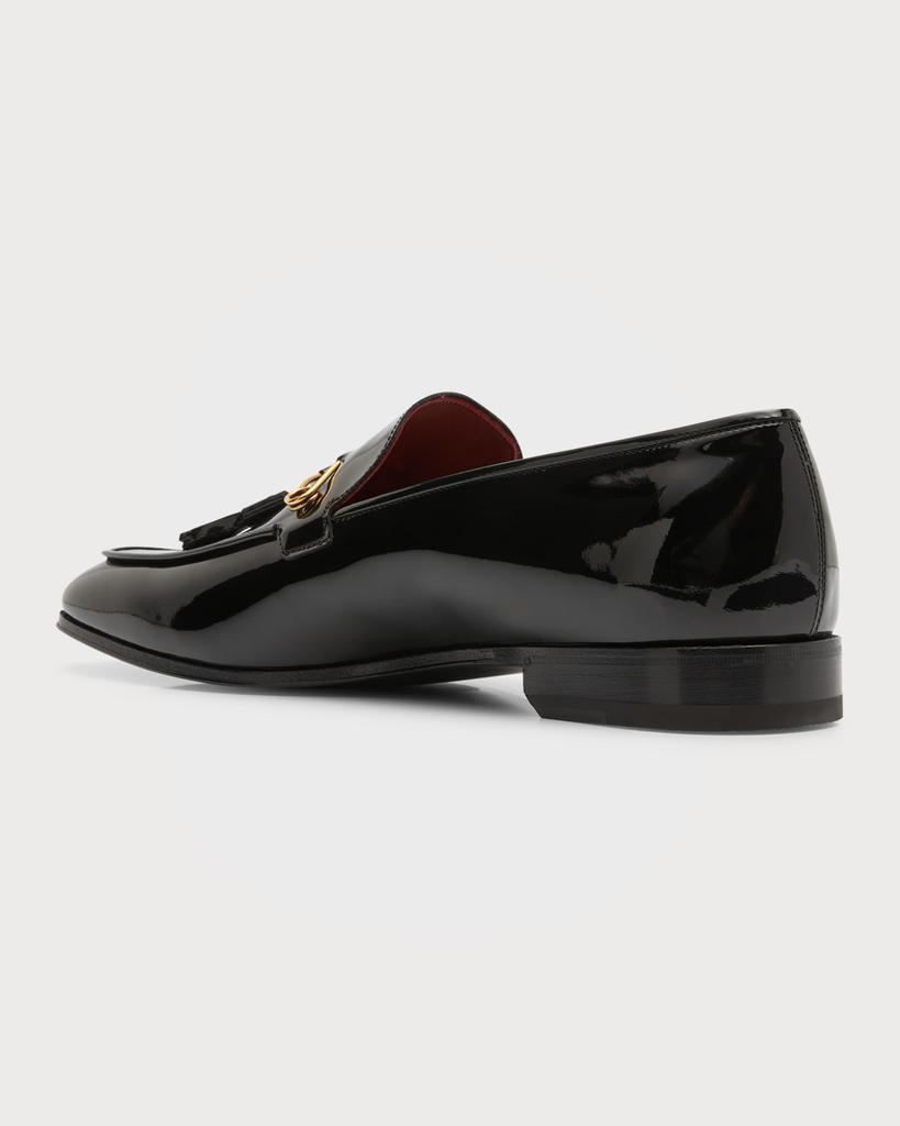 Men's Pin and Tassel Patent Leather Loafers商品第3张图片规格展示