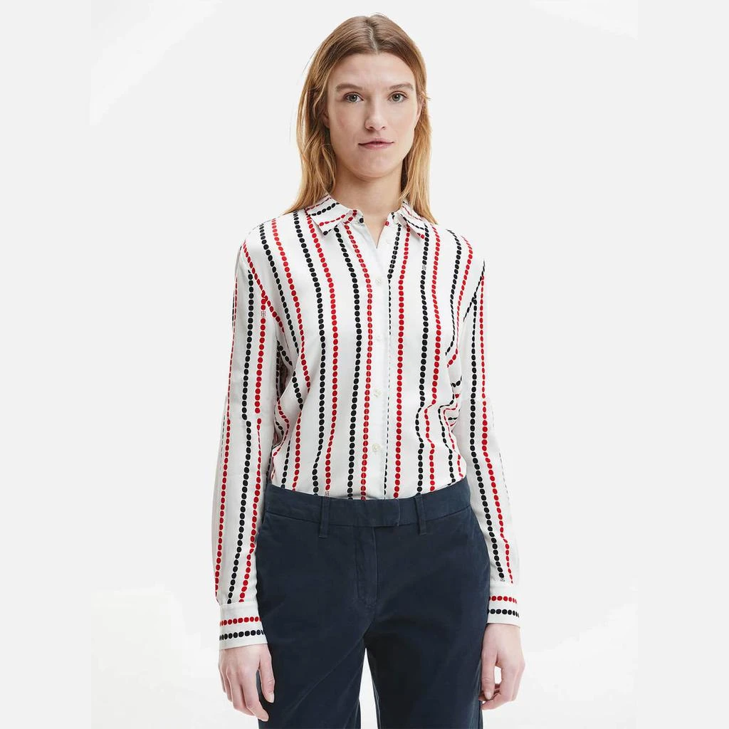 商品Tommy Hilfiger|Tommy Hilfiger Women's Viscose Fleur Blouse - Polka Dot STP/White Ground,价格¥353,第1张图片