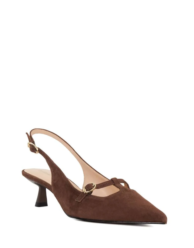 商品DUNE London|Dune London Deserving slingback heels in brown,价格¥823,第1张图片