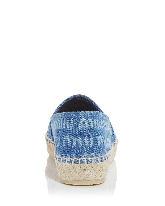 商品Miu Miu|Women's Logo Print Espadrille Flats,价格¥2662,第4张图片详细描述