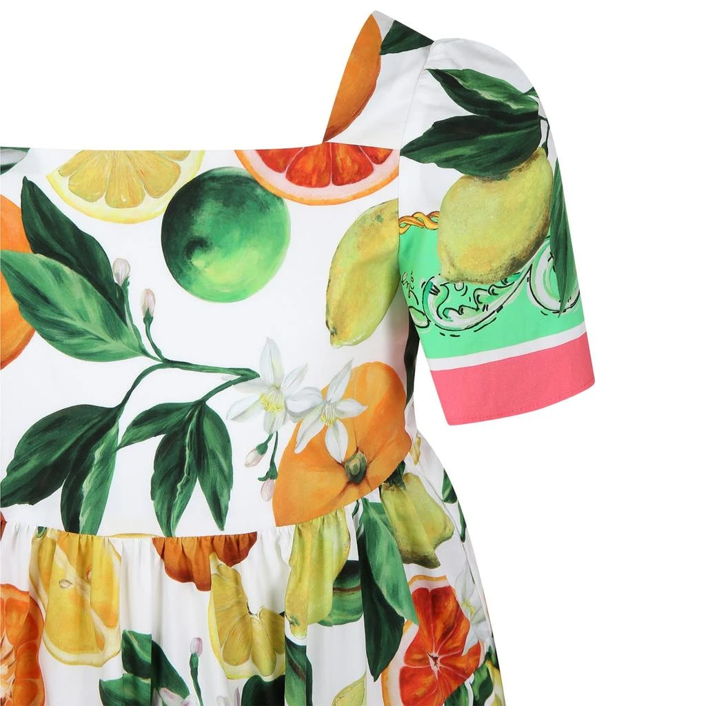 商品Dolce & Gabbana|Multicolor Elegant Dress For Girl With An Italian Holiday Print,价格¥4195,第3张图片详细描述