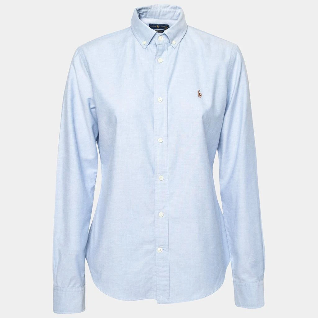 商品[二手商品] Ralph Lauren|Ralph Lauren Blue Cotton Logo Embroidered Button Front Shirt L,价格¥1060,第1张图片