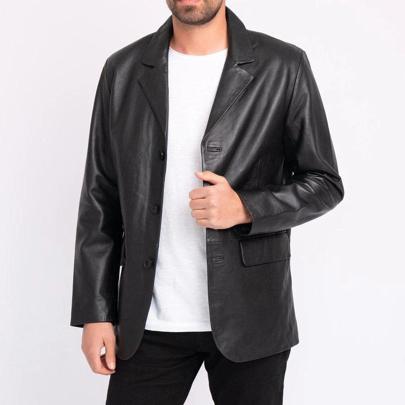 商品Amsterdam Heritage|Crane | Men's Leather Blazer,价格¥2710,第1张图片