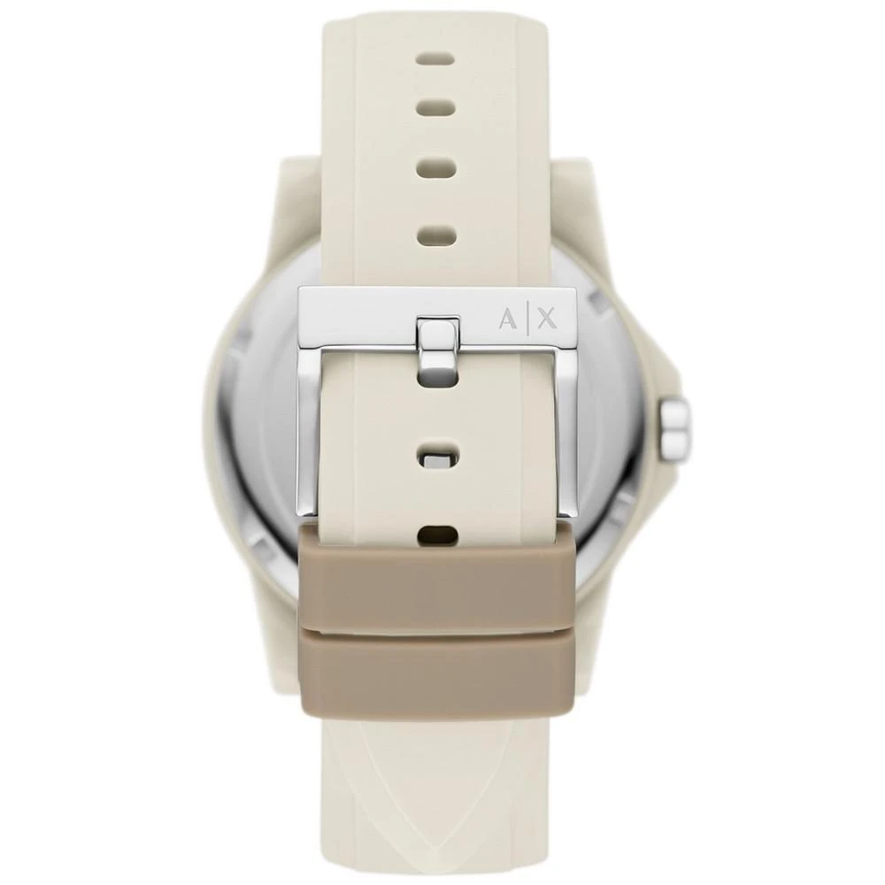 商品Armani Exchange|Women's Lady Banks Three Hand Beige Silicone Watch 40mm,价格¥749,第3张图片详细描述