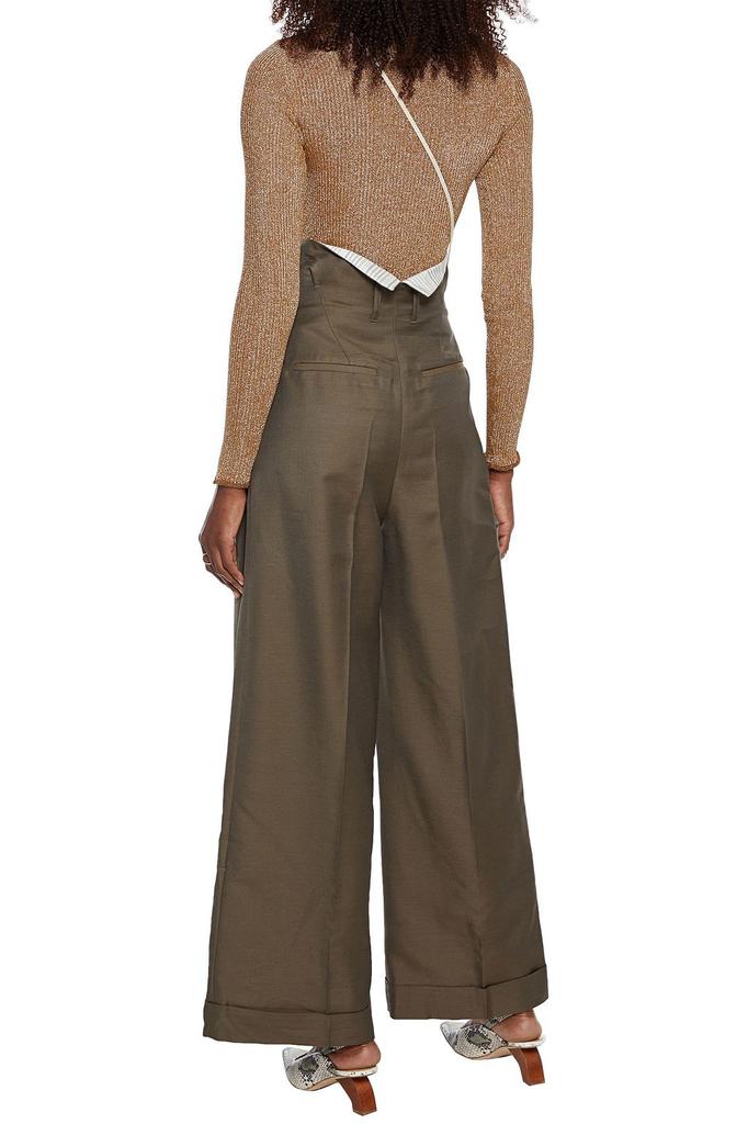 Pleated wool-blend twill wide-leg pants商品第3张图片规格展示