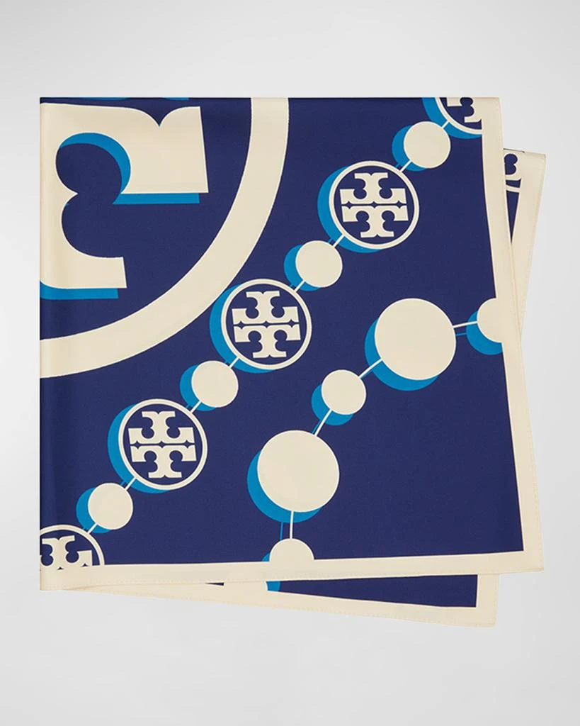 商品Tory Burch|T Monogram Double-Sided Twill Scarf,价格¥2072,第1张图片