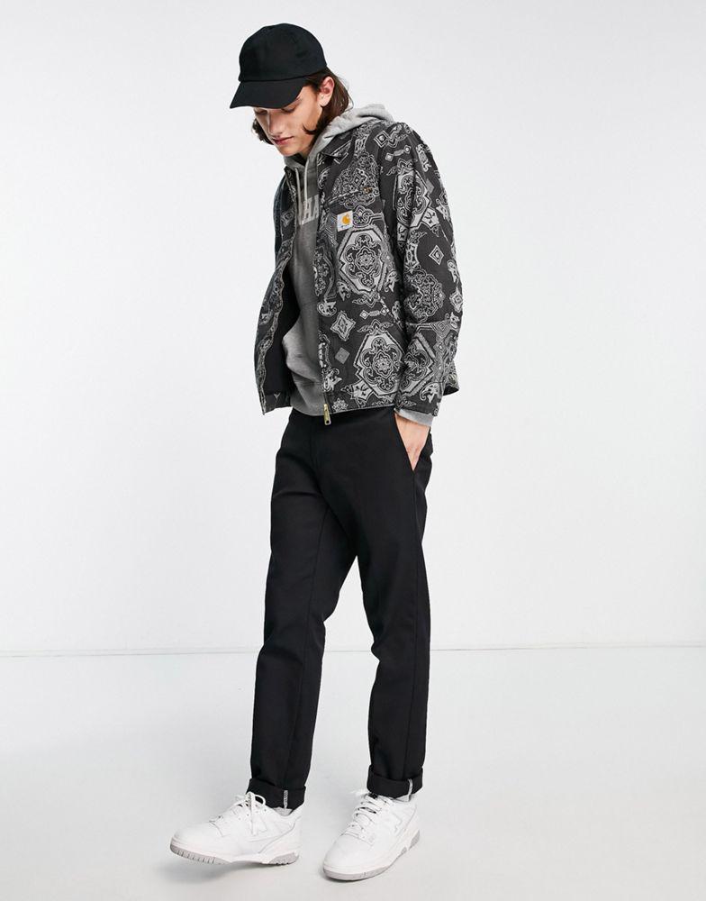 Carhartt WIP Detroit paisley jacket in black商品第4张图片规格展示
