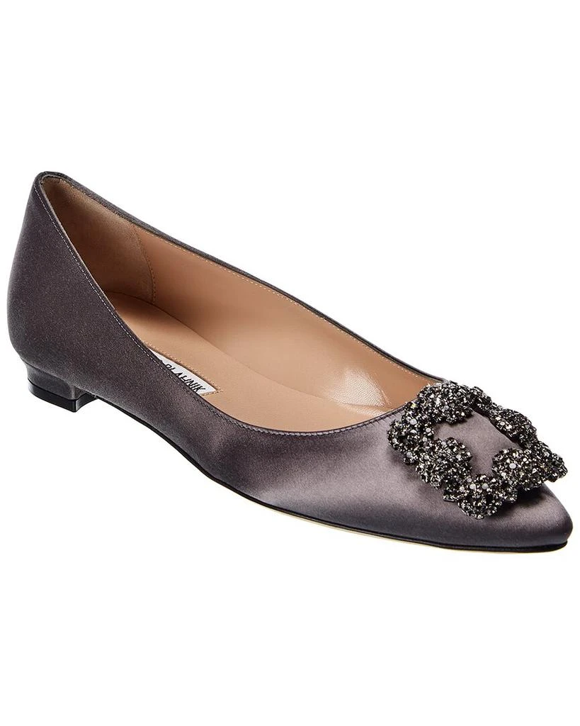 商品Manolo Blahnik|Manolo Blahnik Hangisi Satin Flat,价格¥4285,第1张图片