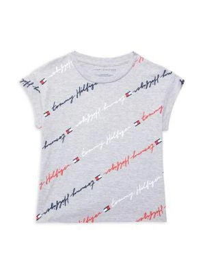 商品Tommy Hilfiger|​Girl’s Stripe Logo Tee,价格¥80,第1张图片