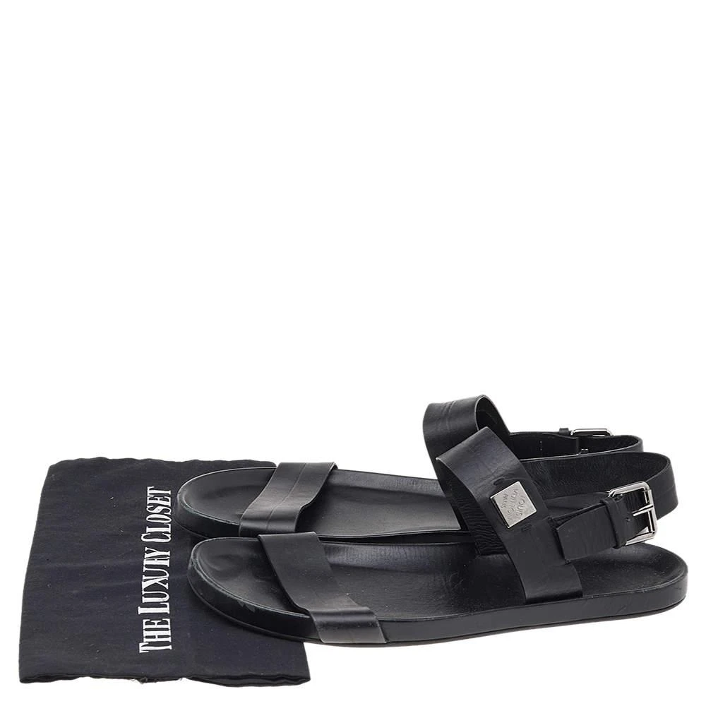 Louis Vuitton Black Leather Flat Sandals Size 43 商品