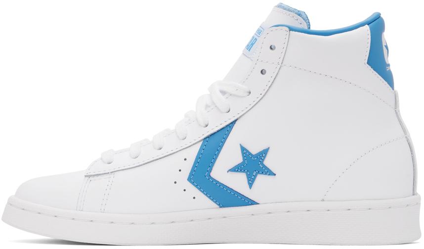 White & Blue 'Pro Leather' High Sneakers商品第3张图片规格展示