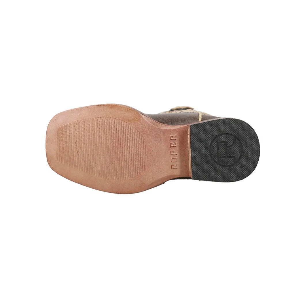 商品Roper|Blaze Tan Shaft Square Toe Cowboy Boots  (Youth),价格¥264,第5张图片详细描述