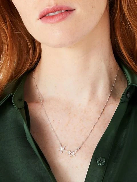 商品Kate Spade|Silvertone & Rhinestone Cluster Necklace,价格¥348,第3张图片详细描述