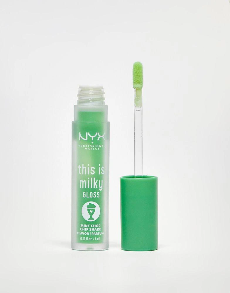 商品NYX Professional Makeup|NYX Professional Makeup This Is Milky Gloss Lip Gloss - Mint Choc Chip Shake,价格¥86,第1张图片