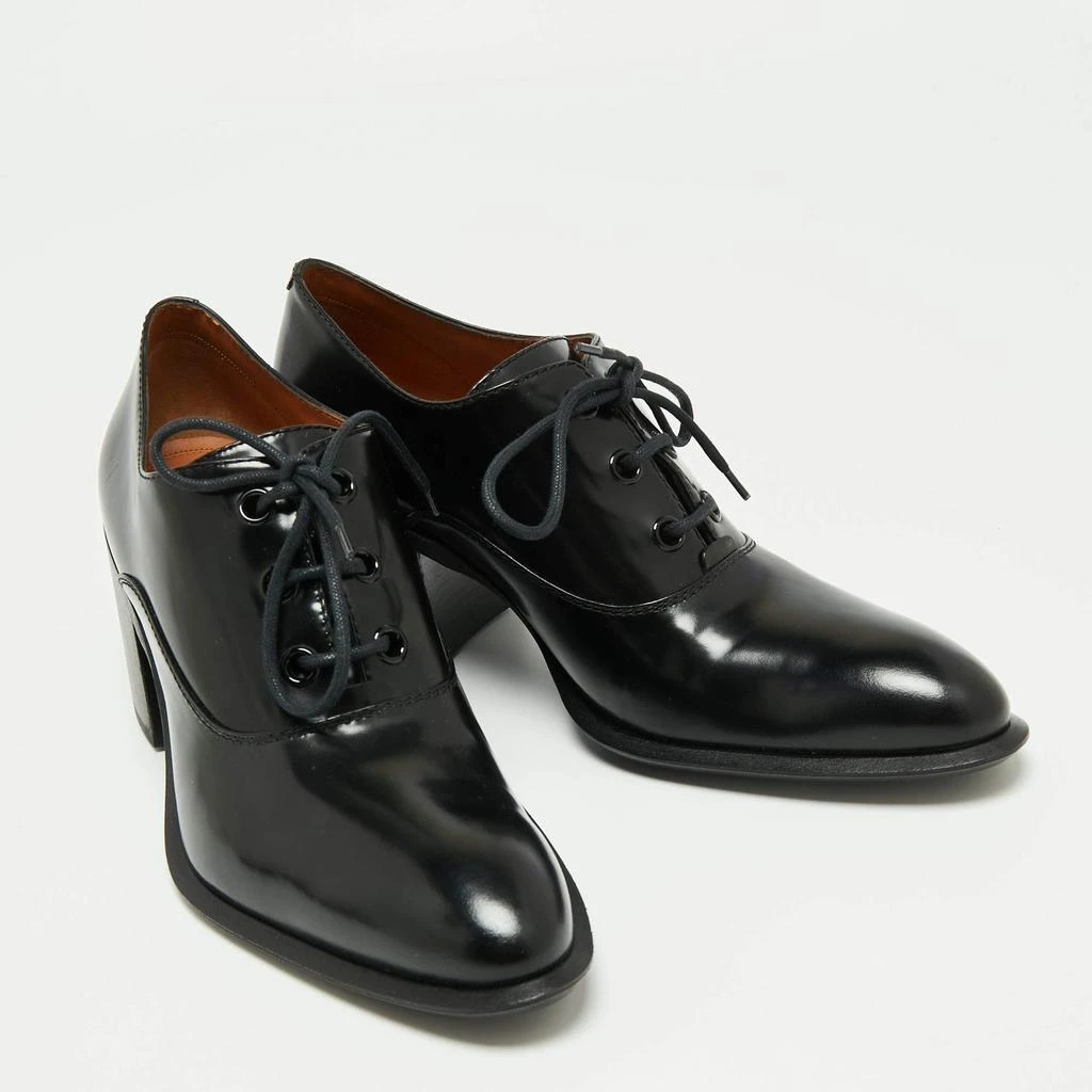 商品Celine|Celine Black Glossy Leather Lace Up Heel Derby Size 41,价格¥2453,第4张图片详细描述