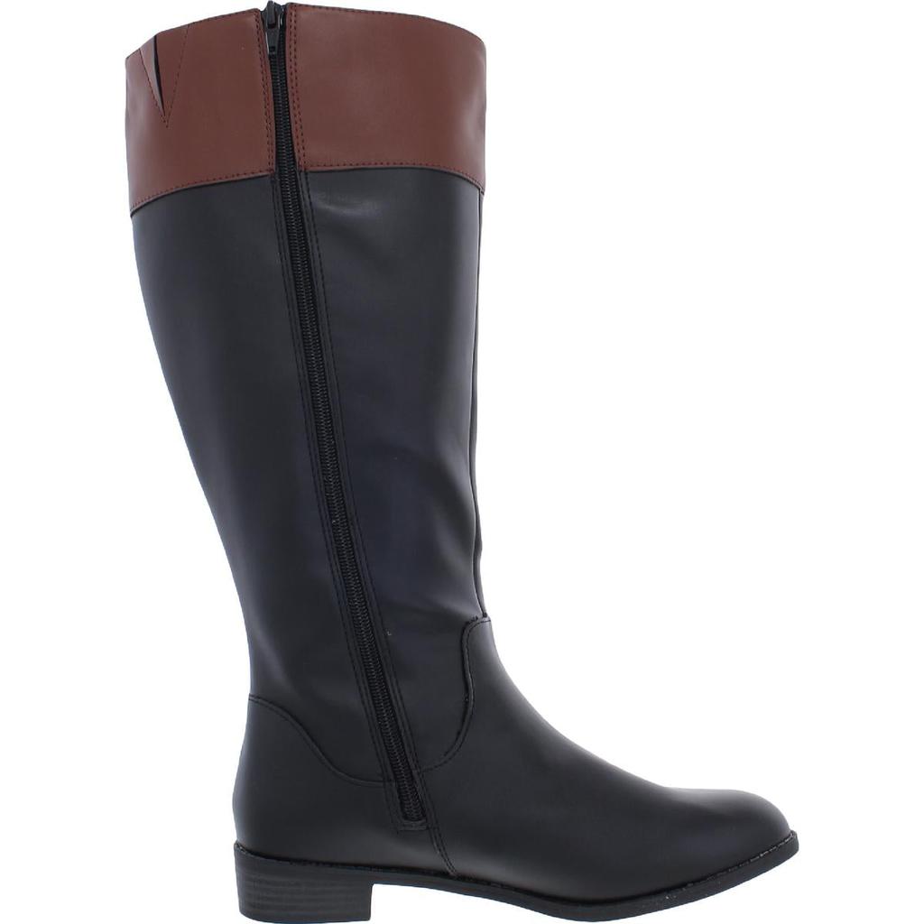 Karen Scott Womens Deliee Wide Calf Faux Leather Knee-High Boots商品第4张图片规格展示