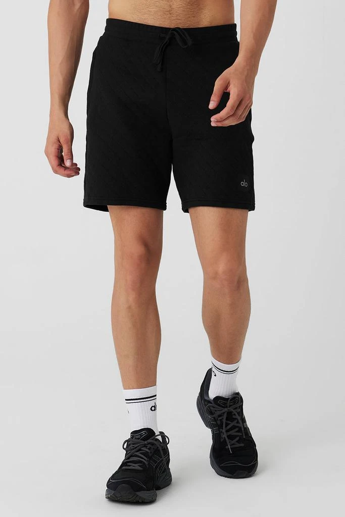 商品Alo|Quilted Stadium Short - Black,价格¥660,第1张图片