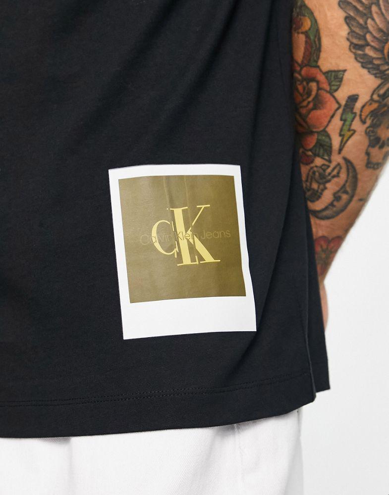 Calvin Klein Jeans cotton photo back print t-shirt in black商品第3张图片规格展示