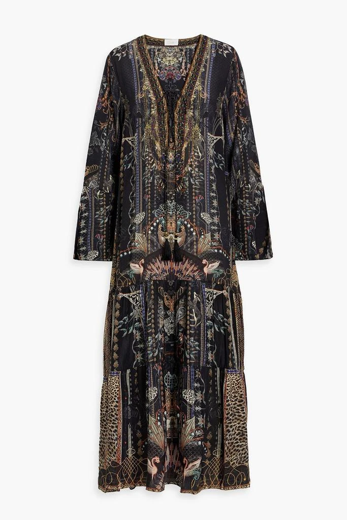 商品Camilla|Lace-up printed silk crepe de chine maxi dress,价格¥1694,第1张图片