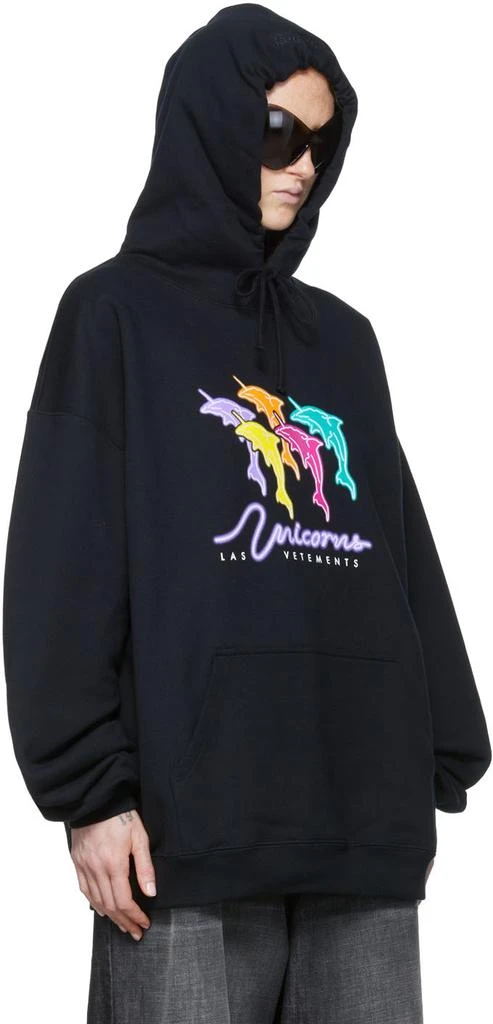 商品Vetements|黑色棉质连帽衫,价格¥3876,第2张图片详细描述