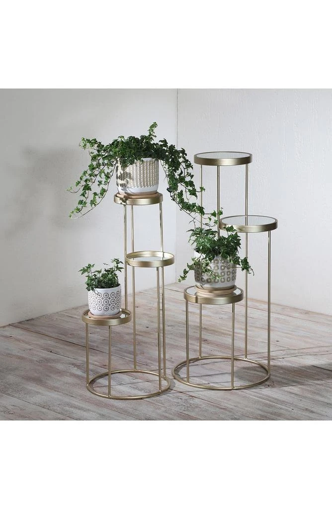Set of 2 Mirrored Triple Tiered Stands 商品