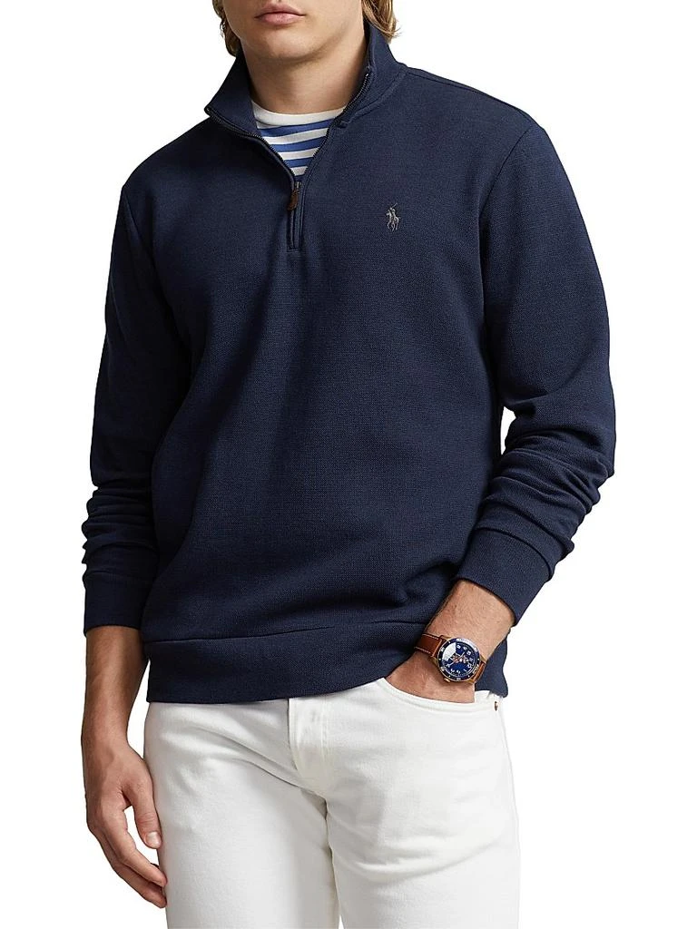 商品Ralph Lauren|Cotton-Blend Quarter-Zip Sweatshirt,价格¥1099,第1张图片