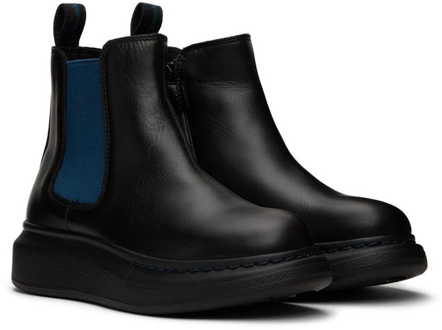 商品Alexander McQueen|Kids Black & Navy Oversized Chelsea Boots,价格¥1526,第4张图片详细描述
