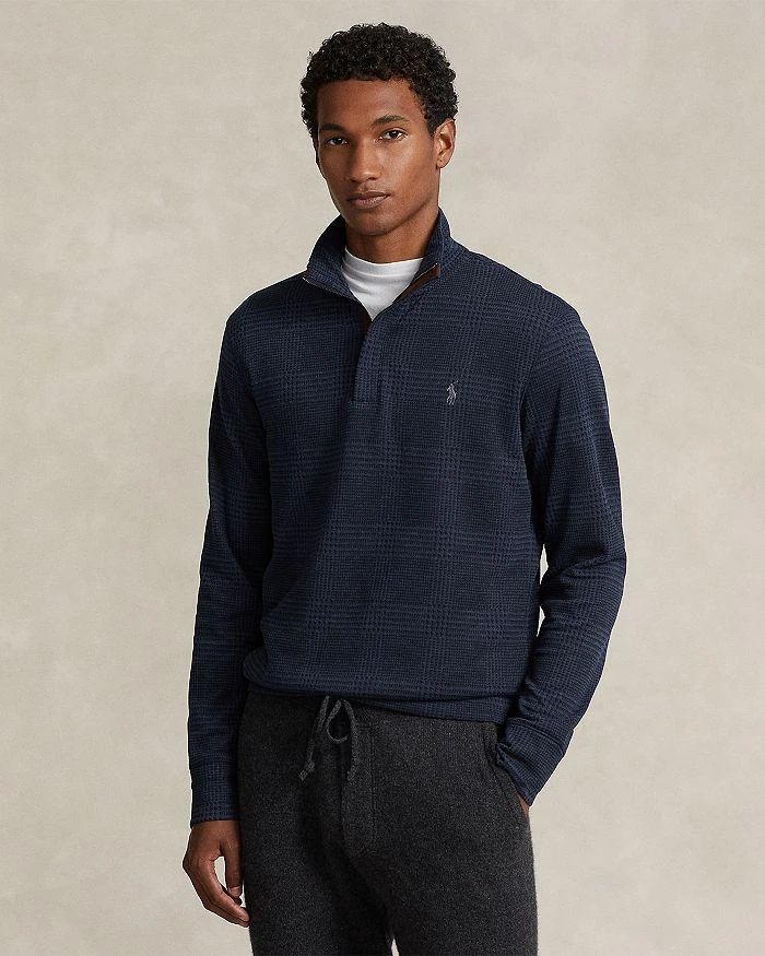 商品Ralph Lauren|Cotton Blend Double Knit Quarter Zip Mock Neck Sweater,价格¥393,第5张图片详细描述