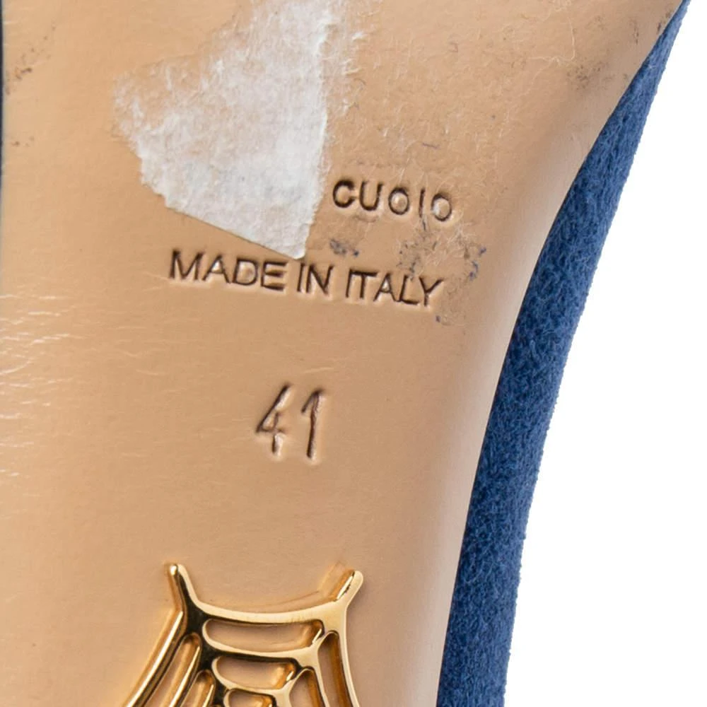 Charlotte Olympia Blue Suede Dolly Platform Pumps Size 41 商品