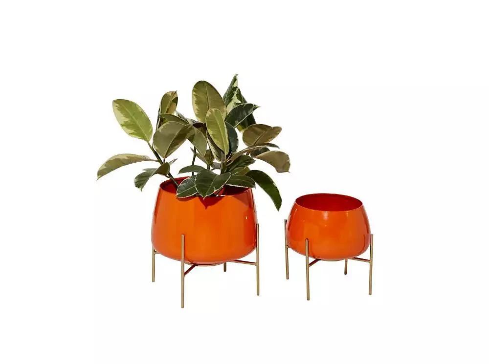 商品Rosemary Lane|Metal Modern Planters with Stand, Set of 2,价格¥617,第4张图片详细描述