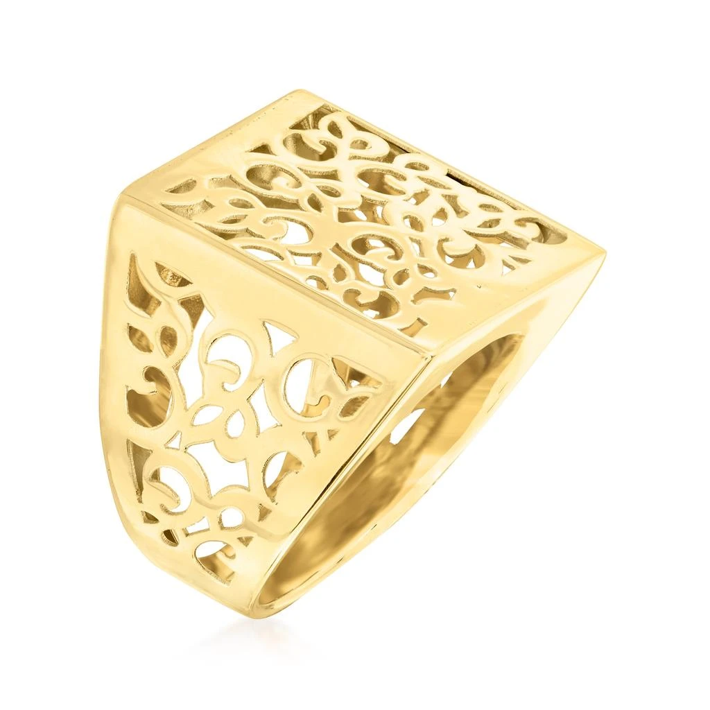 商品Ross-Simons|Italian 14kt Yellow Gold Filigree Square-Top Ring,价格¥3768,第3张图片详细描述