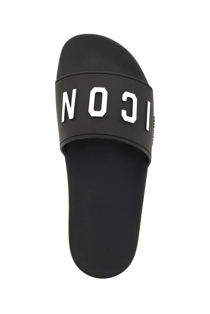 商品DSQUARED2|'ICON' RUBBER SLIDES,价格¥743,第3张图片详细描述