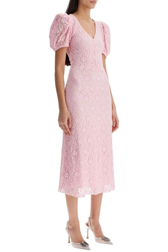 商品ROTATE Birger Christensen|pink lace midi dress with puff sleeves,价格¥1254,第2张图片详细描述