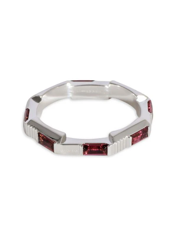 商品[二手商品] Gucci|Gucci Link To Love Rubelite Band In 18K White Gold,价格¥15906,第1张图片