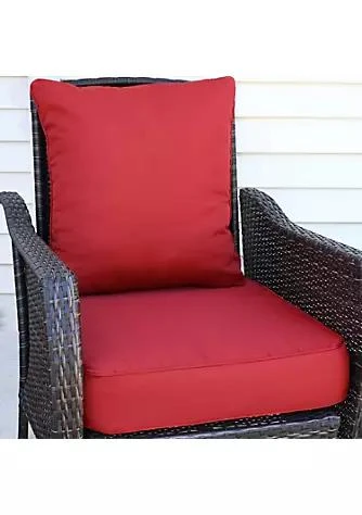 商品Sunnydaze Decor|Decor Indoor Outdoor Polyester Back And Seat Cushions   Red,价格¥506,第1张图片