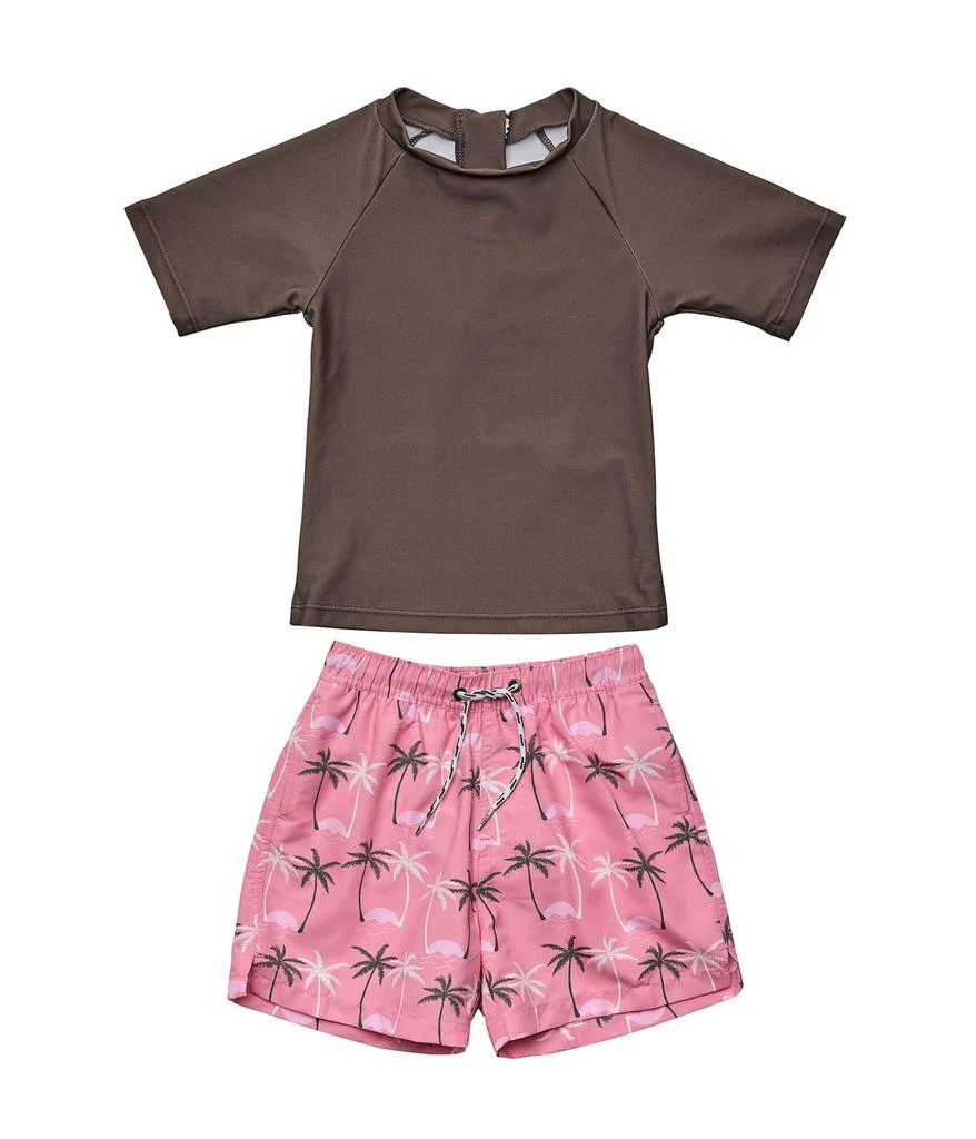 商品Snapper Rock|Palm Paradise Sustainable Short Sleeve Swim Set (Infant/Toddler),价格¥449,第1张图片