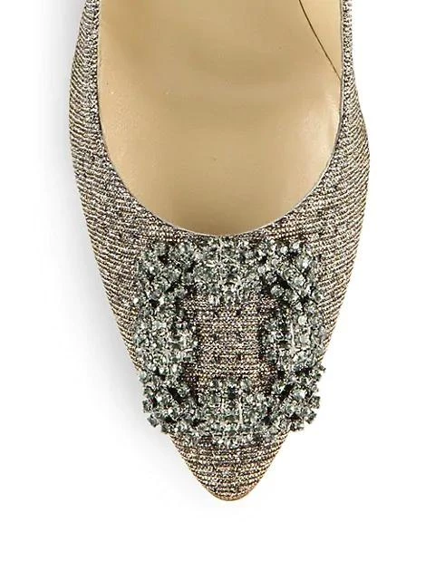 商品Manolo Blahnik|Hangisi 105 水钻扣闪亮高跟鞋,价格¥7669,第3张图片详细描述