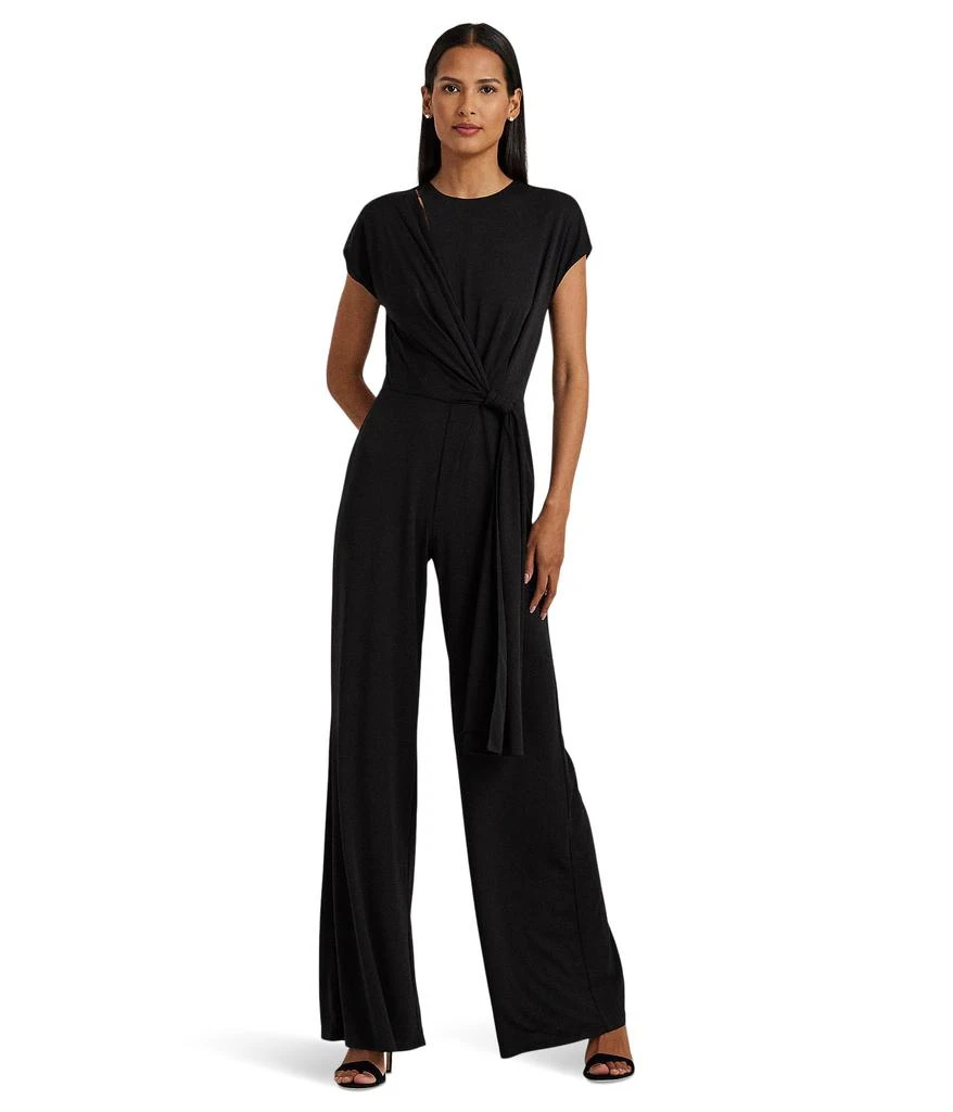 商品Ralph Lauren|Tie-Front Jersey Wide-Leg Jumpsuit,价格¥1682,第1张图片