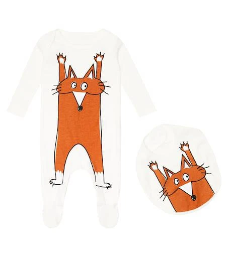 商品Stella McCartney|婴幼儿 — 棉质针织连身衣与围兜套装,价格¥634,第1张图片