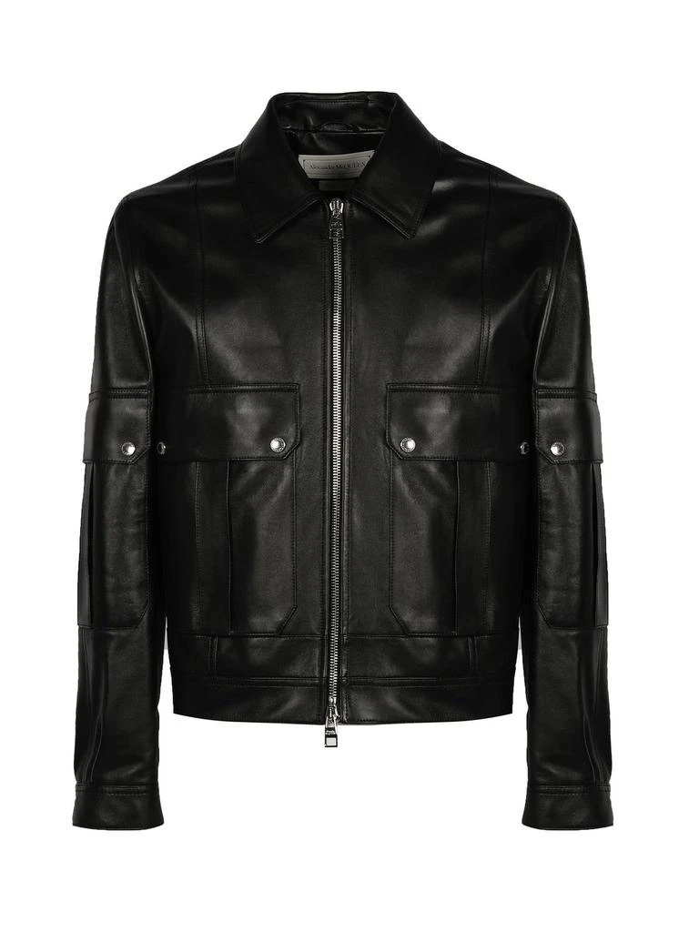 商品Alexander McQueen|Alexander McQueen Pocket Detailed Zipped Jacket,价格¥23626,第1张图片