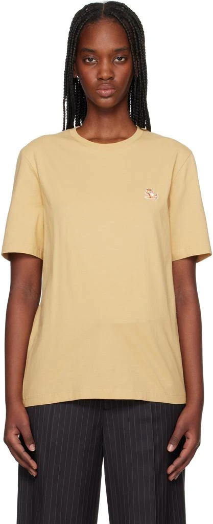 商品Maison Kitsune|Yellow Chillax Fox Patch Regular T-shirt,价格¥341,第1张图片