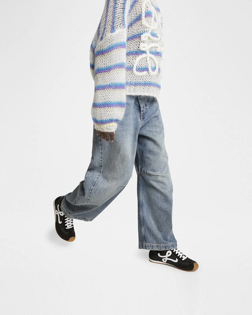 商品Loewe|Flow Runner Suede and Leather Sneakers,价格¥6836,第3张图片详细描述